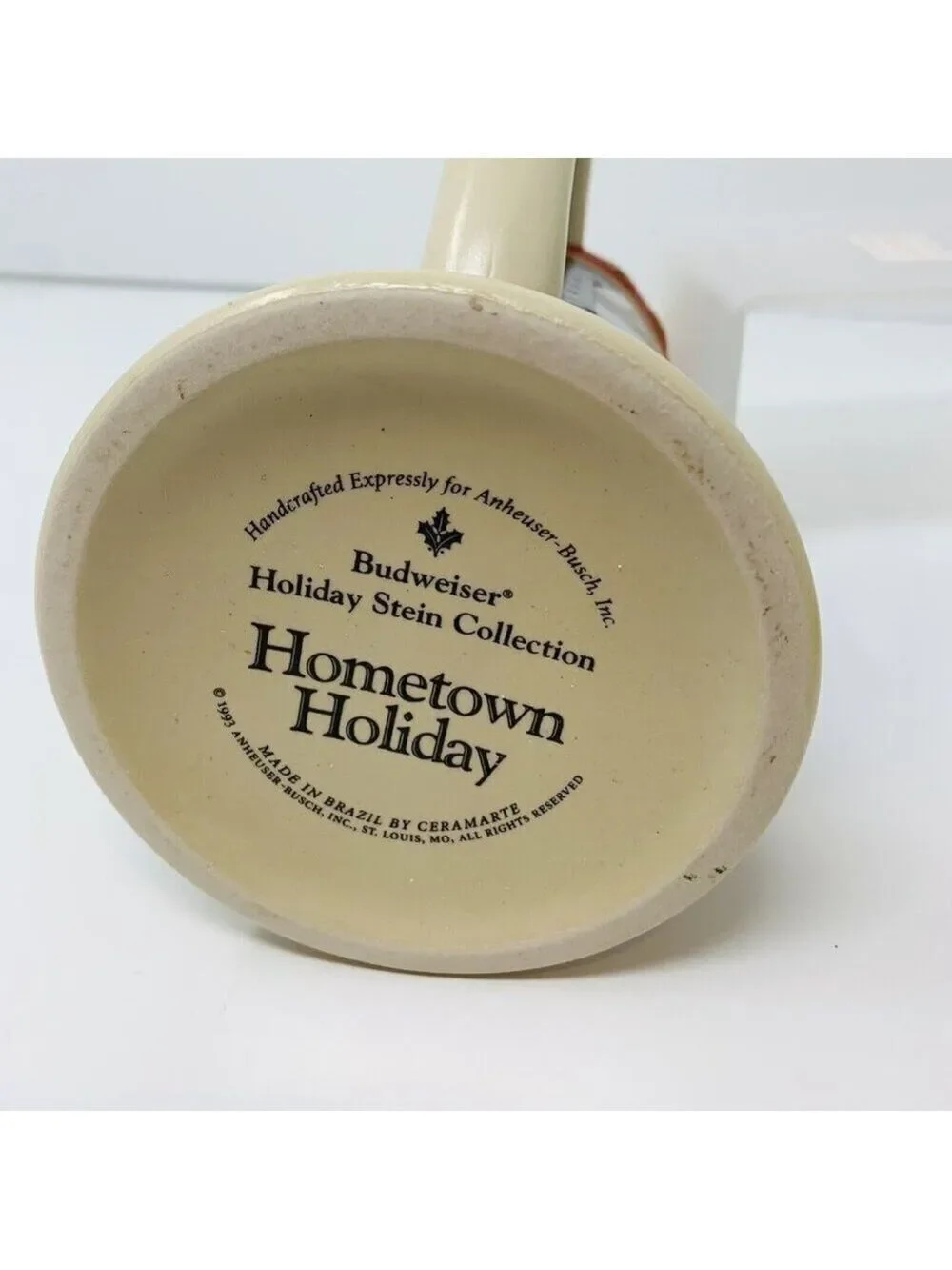 Budweiser Holiday Stein Collection Hometown Holiday Sleigh Bell Clydesdale Horse